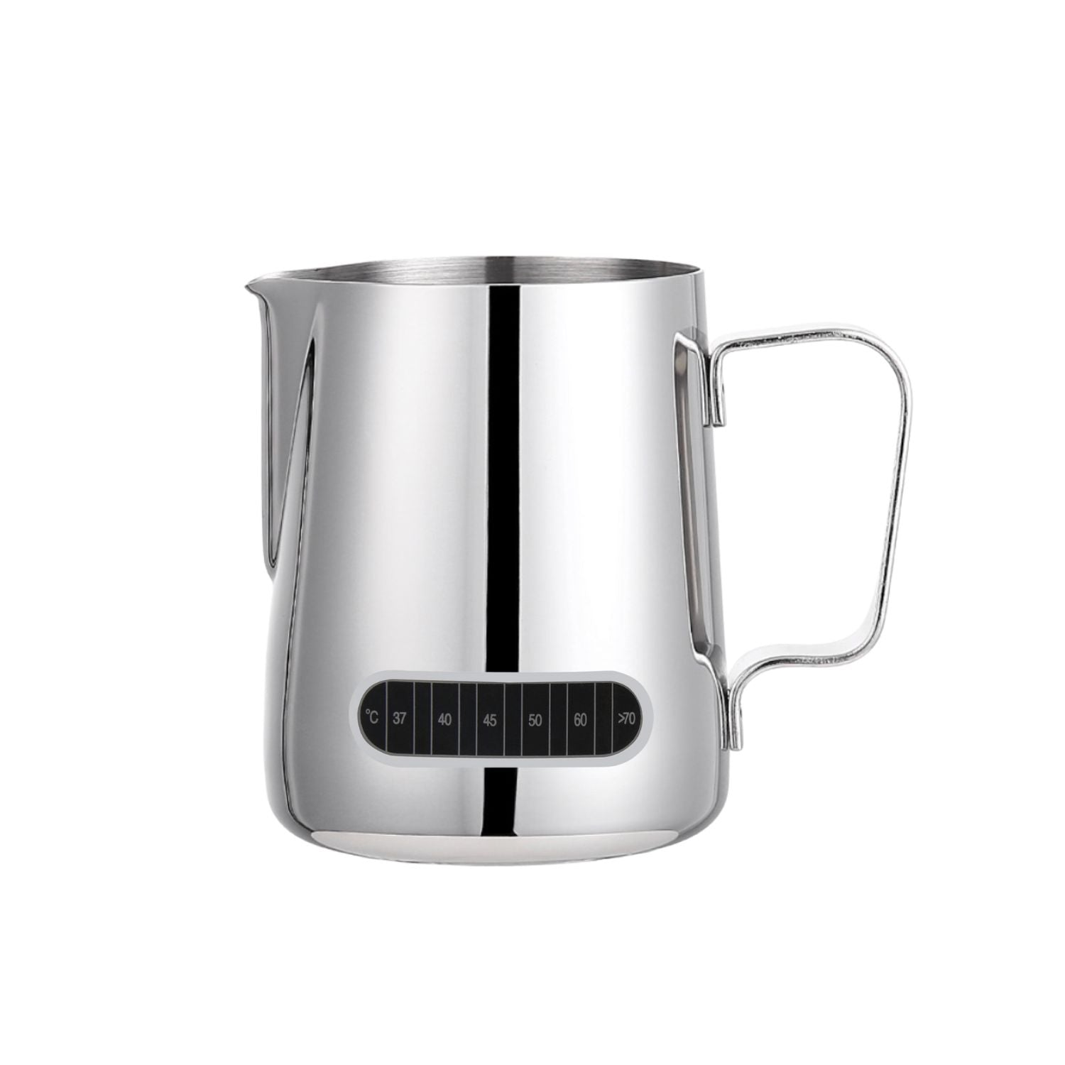 BC Pro Milk Jug with Thermometer Sticker - Stainless Silver